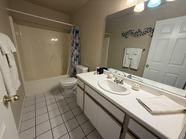 132 Highland Dr Unit 2, Branson, MO 65616 - full bathroom with vanity, toilet, tile patterned floors, and shower / bathtub combination with curtain