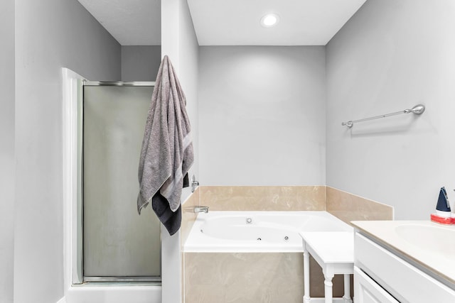 1108 E Robin St, Ozark, MO 65721 - bathroom with a shower stall, a whirlpool tub, and vanity
