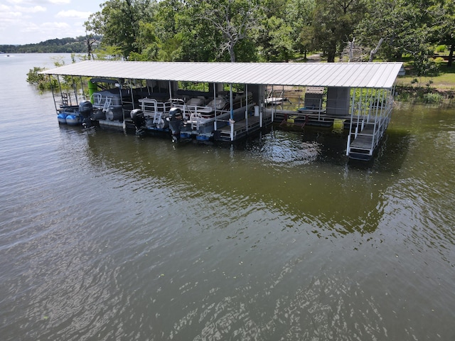6 Cedar Ln, Kimberling City, MO 65686 - dock area featuring a water view and boat lift
