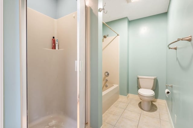6 Cedar Ln, Kimberling City, MO 65686 - bathroom with tile patterned floors, toilet, and tub / shower combination