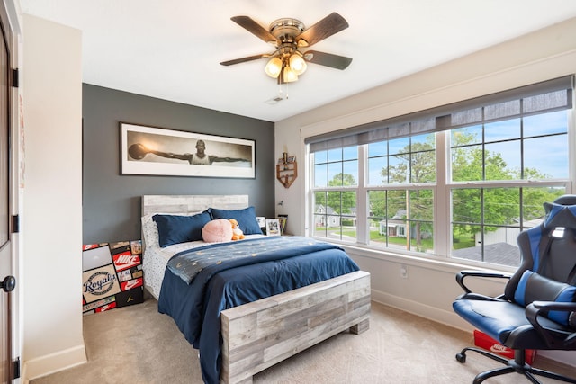 403 S 3rd St, Ozark, MO 65721 - bedroom with baseboards, carpet flooring, and a ceiling fan
