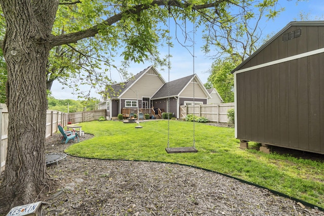 403 S 3rd St, Ozark, MO 65721 - rear view of house with a wooden deck and an outdoor structure