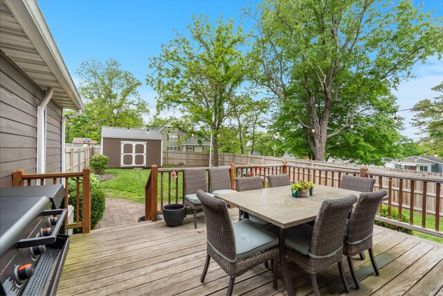 403 S 3rd St, Ozark, MO 65721 - wooden deck with outdoor dining area