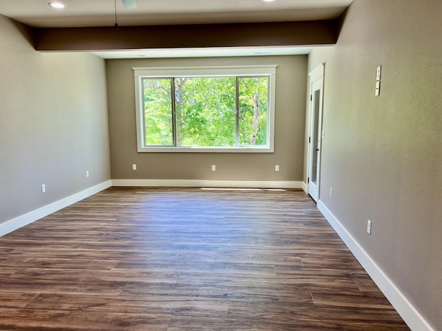 409 Silverwood Cir, Branson West, MO 65737 - unfurnished room with dark wood-style floors, baseboards, and recessed lighting