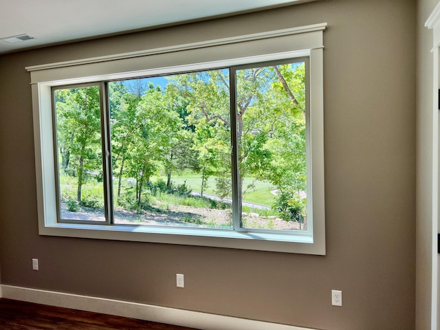 409 Silverwood Cir, Branson West, MO 65737 - spare room featuring baseboards, plenty of natural light, and dark wood-type flooring
