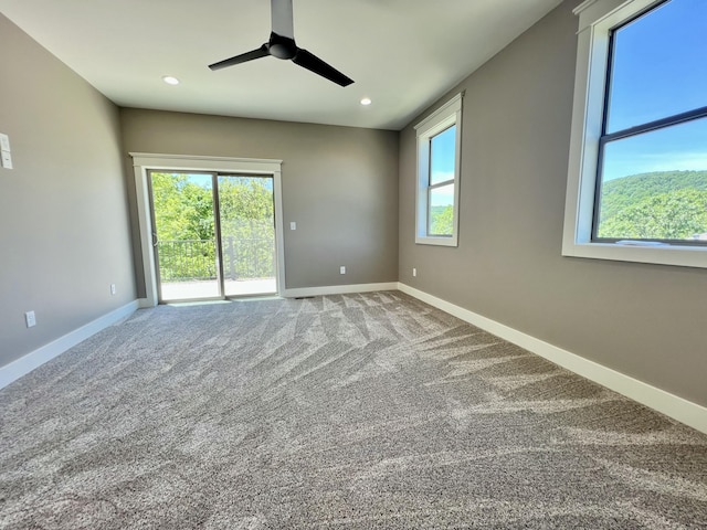 409 Silverwood Cir, Branson West, MO 65737 - carpeted spare room with a ceiling fan, baseboards, and recessed lighting