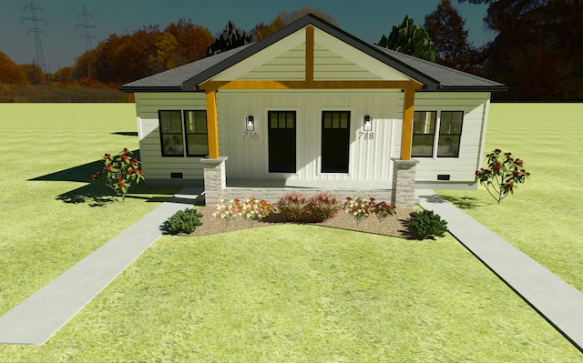 716-718 W Division St, Springfield, MO 65803 - view of front of property with crawl space, a front yard, and a porch