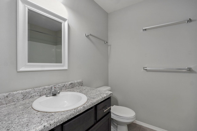 1366 S Olde Savannah Ave, Republic, MO 65738 - bathroom featuring vanity, toilet, tile patterned floors, and baseboards