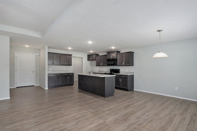 1366 S Olde Savannah Ave, Republic, MO 65738 - kitchen with black appliances, baseboards, light wood finished floors, and recessed lighting