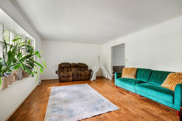 2215 E Rosebrier St, Springfield, MO 65804 - living room featuring wood finished floors and ornamental molding