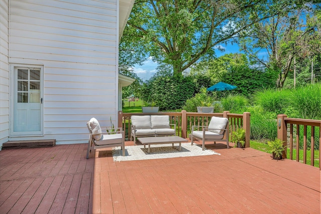 2215 E Rosebrier St, Springfield, MO 65804 - deck featuring outdoor lounge area