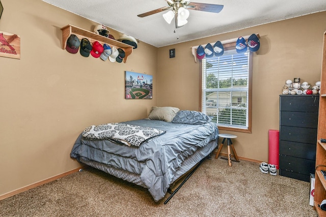 802 S Sunmeadow Dr, Strafford, MO 65757 - bedroom with carpet floors, baseboards, and ceiling fan