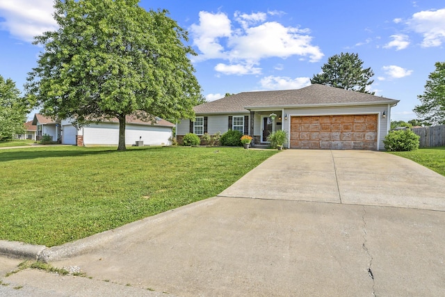 802 S Sunmeadow Dr, Strafford, MO 65757 - single story home featuring an attached garage, concrete driveway, and roof with shingles