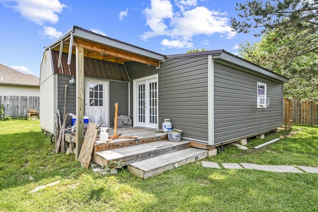 802 S Sunmeadow Dr, Strafford, MO 65757 - rear view of property featuring french doors and a deck