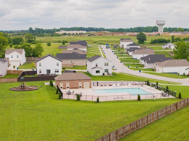 1118 E Lakota St, Nixa, MO 65714 - aerial perspective of suburban area with a pool area