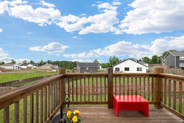 1118 E Lakota St, Nixa, MO 65714 - wooden deck featuring a residential view and a fenced backyard