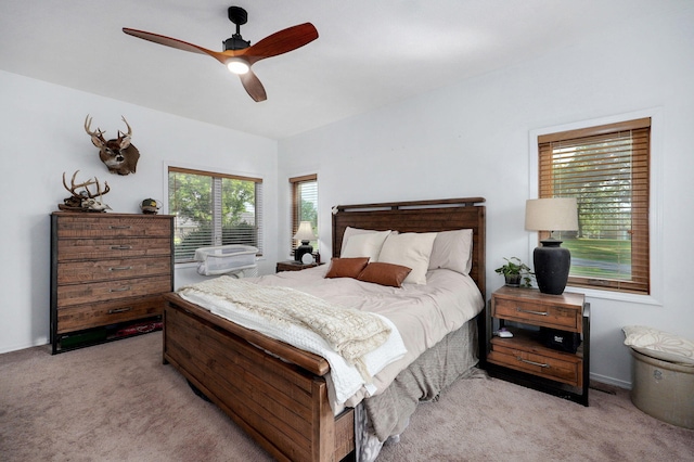 11976 N Northern Hts Dr, Brighton, MO 65617 - bedroom featuring light colored carpet and a ceiling fan