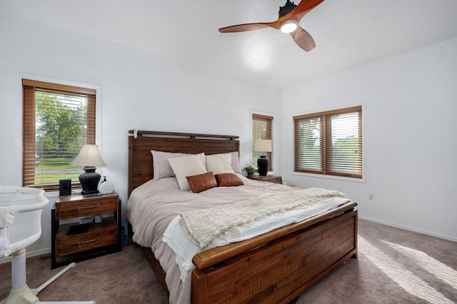 11976 N Northern Hts Dr, Brighton, MO 65617 - bedroom with carpet floors, ceiling fan, and baseboards