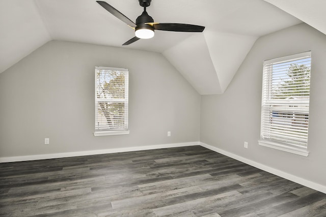 111 S Mill St, Rogersville, MO 65742 - additional living space featuring lofted ceiling, plenty of natural light, a ceiling fan, and dark wood-style floors