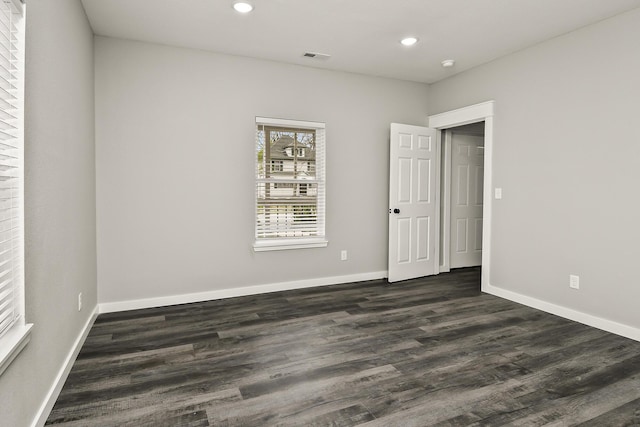 111 S Mill St, Rogersville, MO 65742 - unfurnished room with recessed lighting, dark wood finished floors, baseboards, and a smoke detector