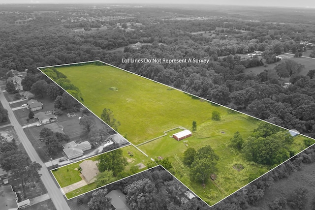 5263 N Crestwood Dr, Springfield, MO 65803 - aerial view of property and surrounding area with property parcel outlined