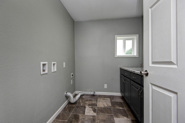 5364 Cloverdale Ln, Battlefield, MO 65619 - washroom featuring electric dryer hookup, cabinet space, baseboards, and hookup for a washing machine
