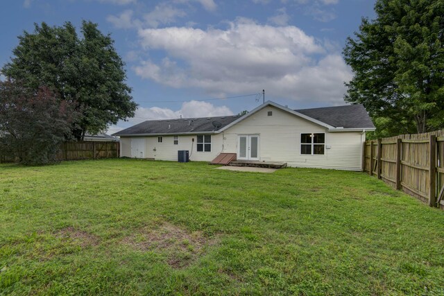 5364 Cloverdale Ln, Battlefield, MO 65619 - rear view of property with french doors and central air condition unit