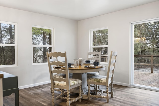 3050 Montague Ln, Kimberling City, MO 65686 - dining space featuring wood finished floors, healthy amount of natural light, and baseboards