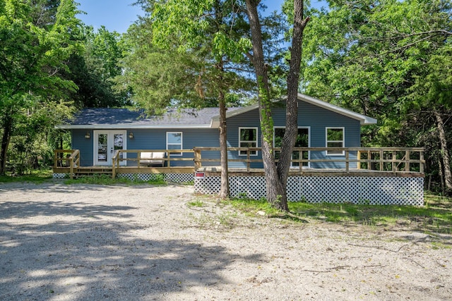 3050 Montague Ln, Kimberling City, MO 65686 - view of front facade with a wooden deck