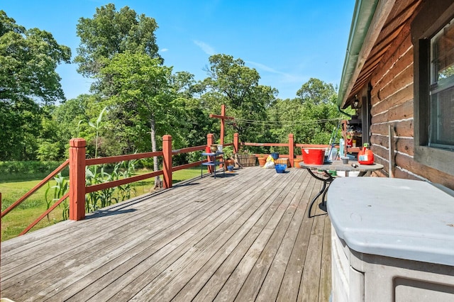 447 Flint Ln, Washburn, MO 65772 - deck featuring a lawn