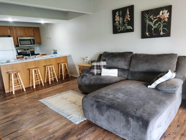 388 Notch Ln Unit 12, Branson West, MO 65737 - living room featuring dark wood-style floors and baseboards