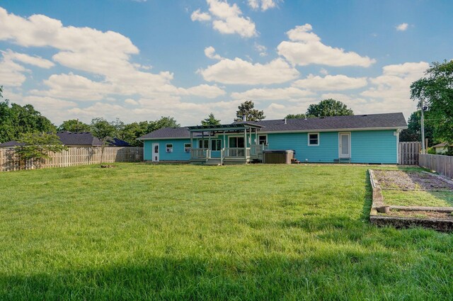 1132 Irene Ct, Nixa, MO 65714 - rear view of property with a jacuzzi, a pergola, a deck, and a garden