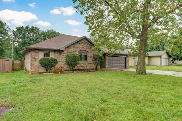 1436 W Whiteside St, Springfield, MO 65807 - view of front of house featuring brick siding, driveway, a garage, and a shingled roof