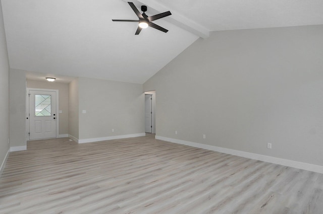 1436 W Whiteside St, Springfield, MO 65807 - unfurnished living room featuring light wood-type flooring, ceiling fan, and baseboards