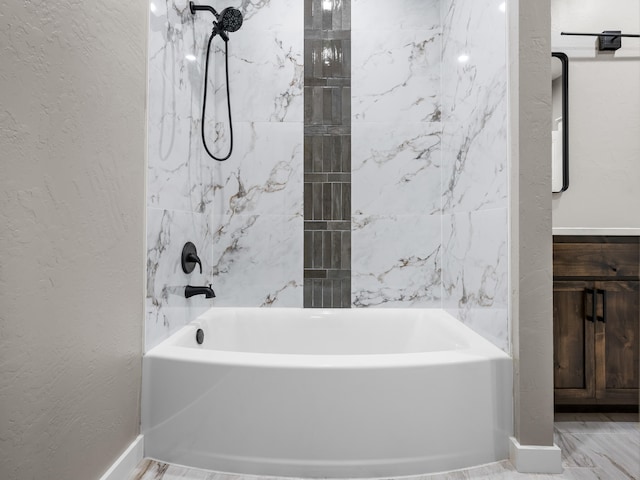 1691 S Charles Pl, Bolivar, MO 65613 - bathroom with baseboards, shower / tub combination, and a textured wall