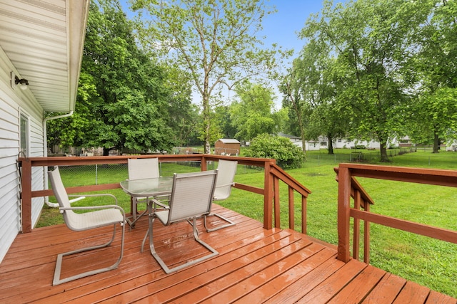 668 W Springfield St, Aurora, MO 65605 - wooden terrace with outdoor dining space