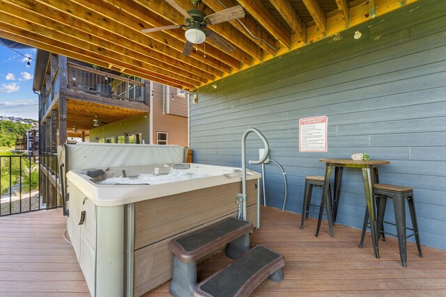 440 Lake Front Dr, Branson, MO 65616 - wooden terrace with ceiling fan