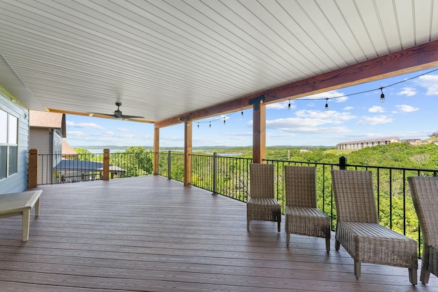 440 Lake Front Dr, Branson, MO 65616 - wooden deck featuring ceiling fan