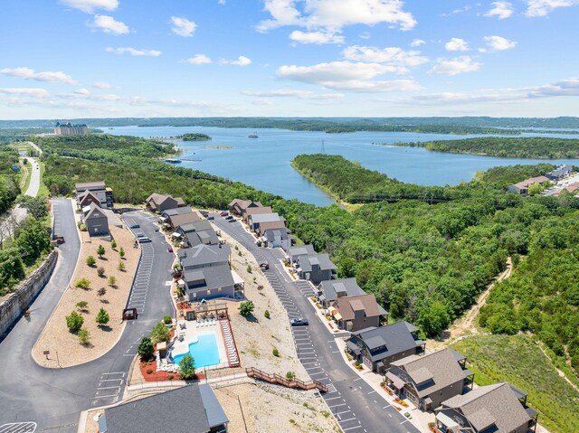 440 Lake Front Dr, Branson, MO 65616 - aerial perspective of suburban area featuring a nearby body of water and a pool
