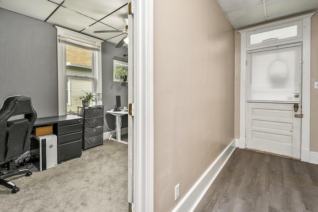 2052 N Grant Ave, Springfield, MO 65803 - office space featuring a drop ceiling, baseboards, and wood finished floors