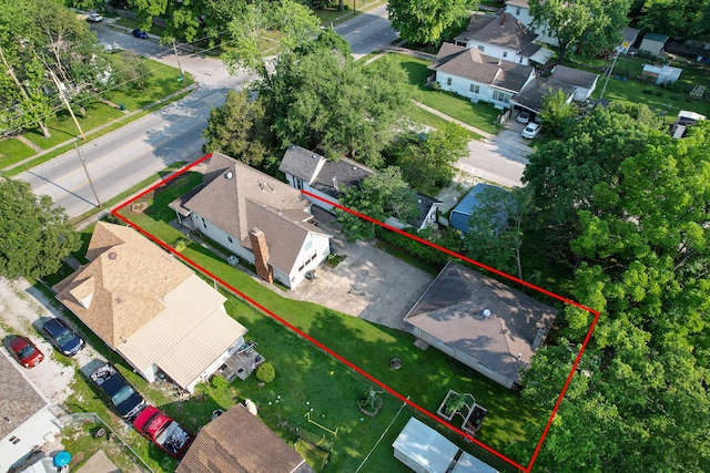 2052 N Grant Ave, Springfield, MO 65803 - aerial view of residential area featuring property boundaries highlighted