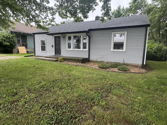 2152 E Cairo St, Springfield, MO 65802 - ranch-style house featuring a front lawn, a chimney, and roof with shingles