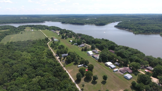 27641 County Road 356, Pittsburg, MO 65724 - aerial view of property's location with a large body of water, a forest, and property boundaries highlighted