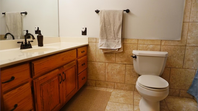 4287 Olga Rd, Fordland, MO 65652 - bathroom with toilet, vanity, and tile walls