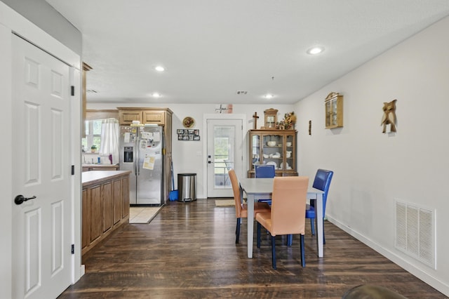 1142 Rte F, Anderson, MO 64831 - dining area featuring healthy amount of natural light, dark wood-type flooring, recessed lighting, and baseboards