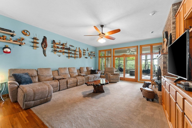 25158 Autumn View Dr, Shell Knob, MO 65747 - living area with ceiling fan and carpet flooring