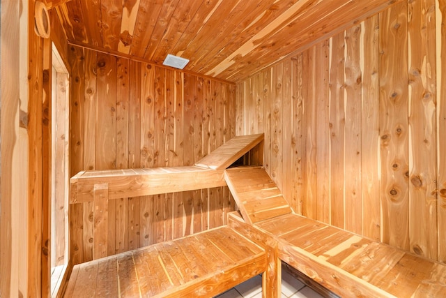 25158 Autumn View Dr, Shell Knob, MO 65747 - relaxing sauna with wooden ceiling and wood walls