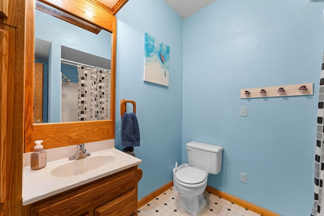 25158 Autumn View Dr, Shell Knob, MO 65747 - full bath with vanity, toilet, baseboards, and a shower with shower curtain