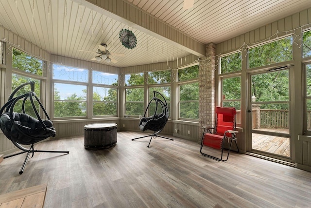 25158 Autumn View Dr, Shell Knob, MO 65747 - sunroom featuring a ceiling fan