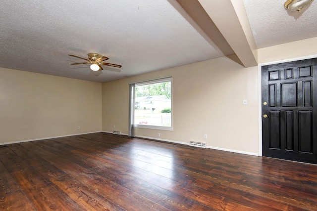 801 N 11th Ave, Ozark, MO 65721 - entryway featuring a ceiling fan, a textured ceiling, wood-type flooring, and baseboards